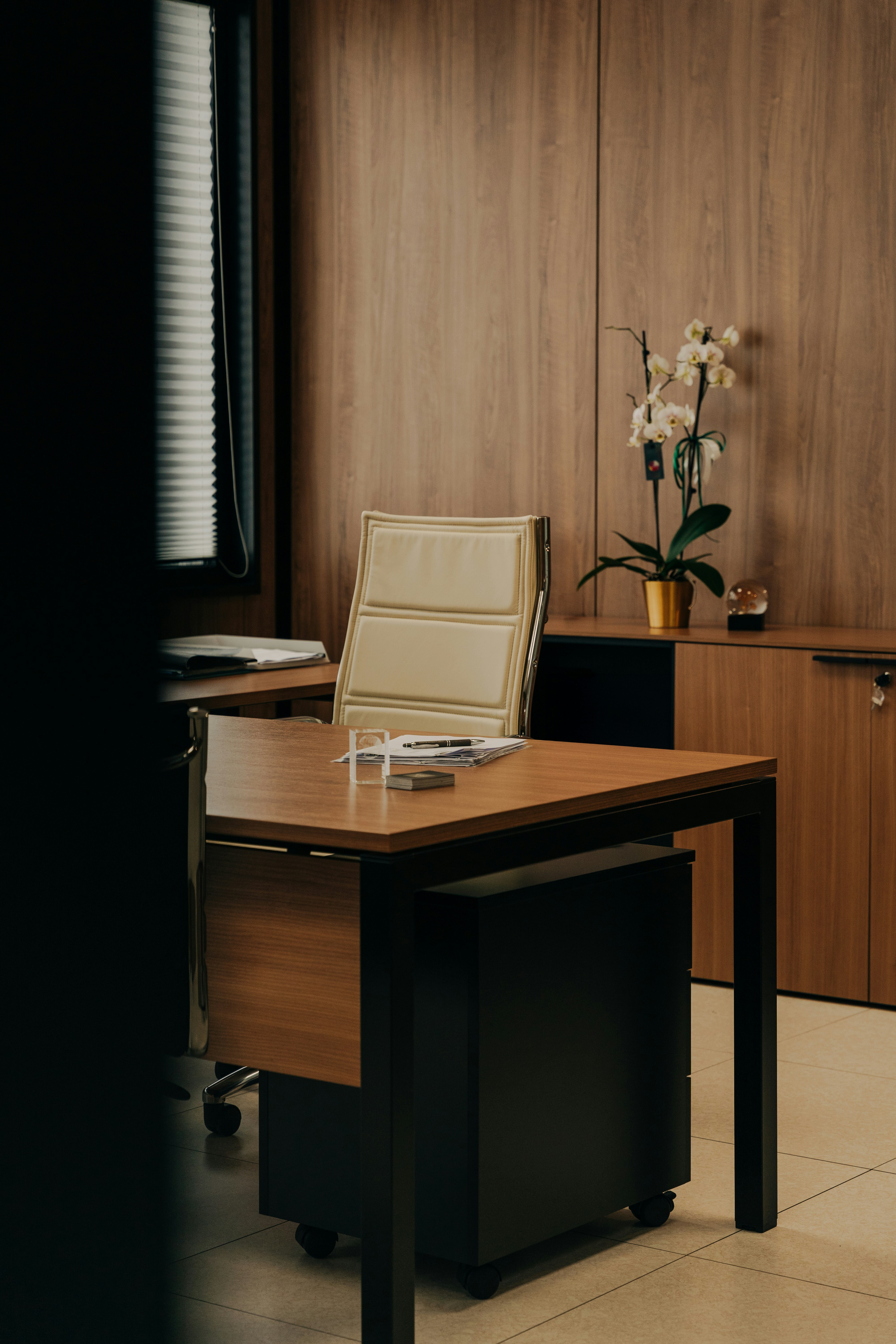 Open plan workspace with modular furniture